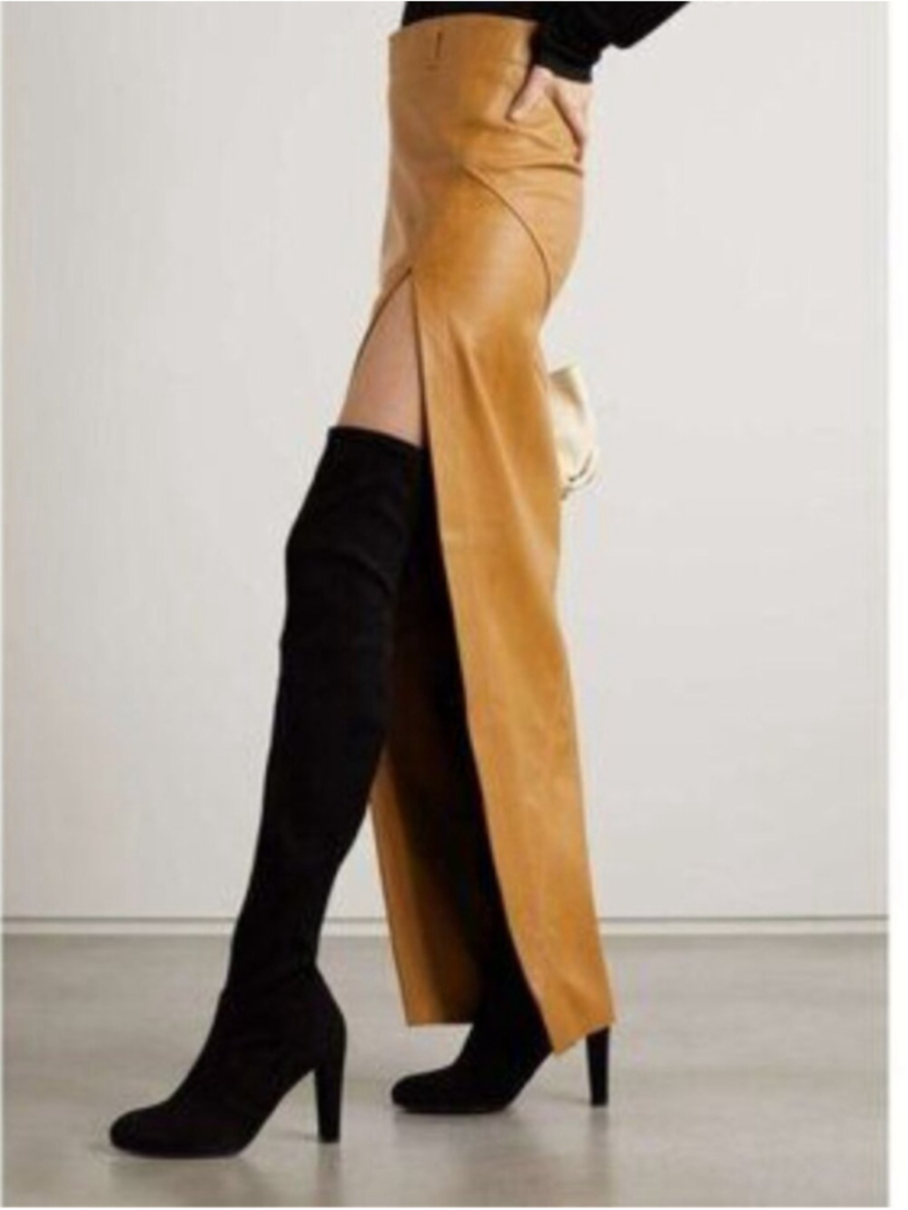 STUART WEITZMAN Highland suede over-the-knee boots Black Size 8.5